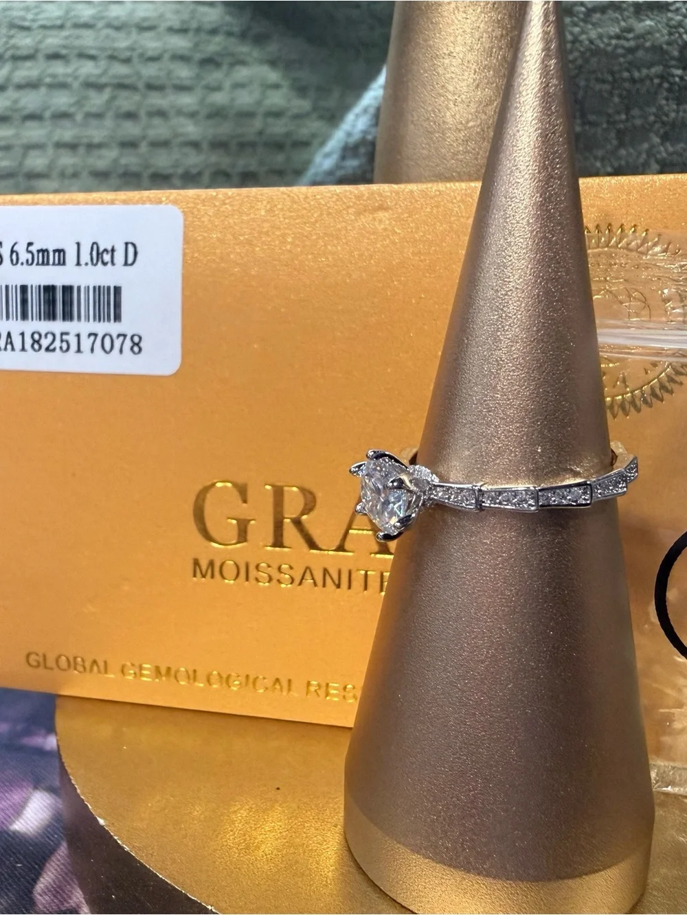Moissanite White Solitaire Engagement Ring